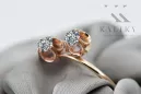 Ring Vintage Stil Zirkon Originales Vintage-Roségold aus 14 Karat vrc266r